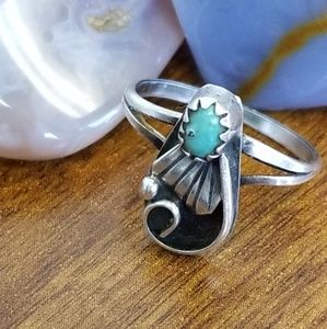 Old Pawn sterling silver turquoise ring